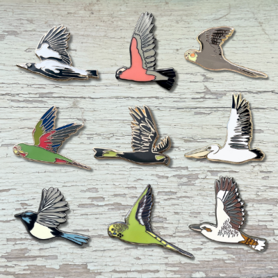 QUICK ORDER - 27 Birds in Flight Enamel Pins (9 x 3)