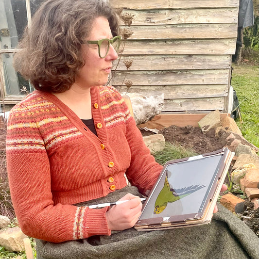 Green Budgie In Flight Enamel Pin