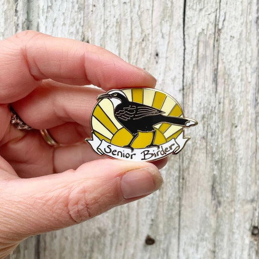 Senior Birder Enamel Pin