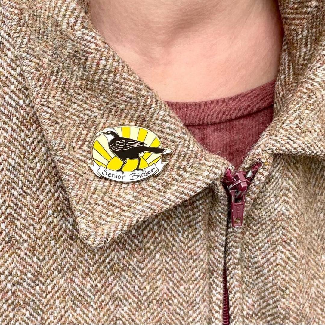 Senior Birder Enamel Pin