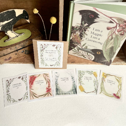 Bookplates - "I am a Magpie" Botanicals - 5 plates