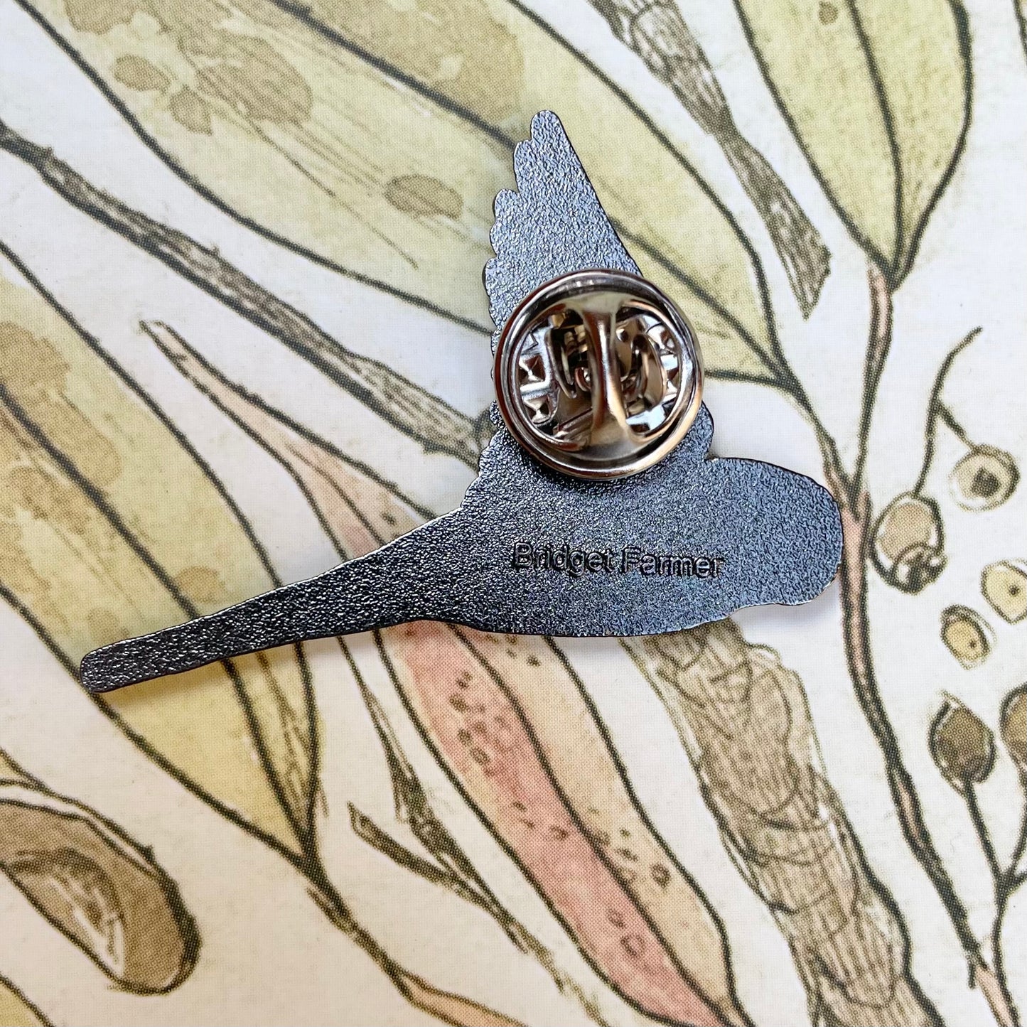Green Budgie In Flight Enamel Pin