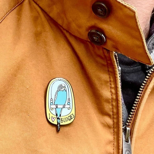 I Love Budgies Enamel Pin
