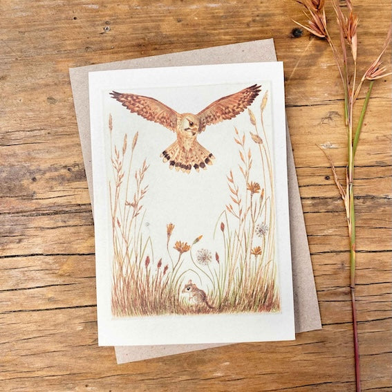 Greeting Card - Nankeen Kestrel and Dunnart "I am a Magpie" Collection