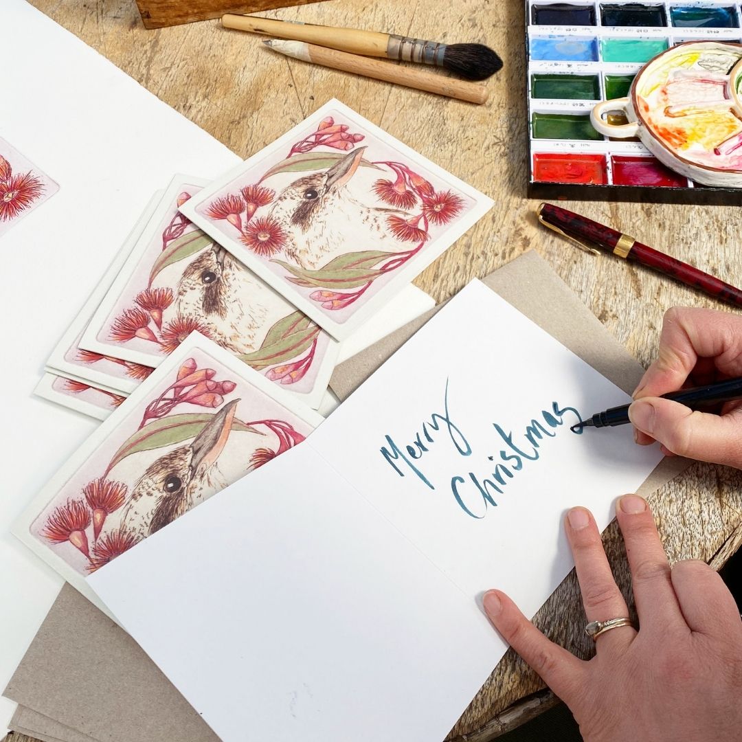 Christmas Card Set - Christmas Kookaburra (6 cards)