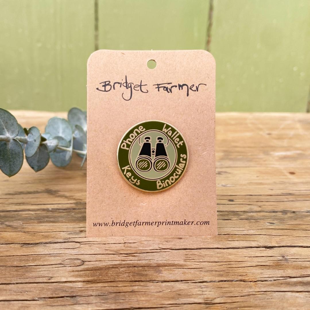 Phone, Wallet, Keys, Binoculars - Enamel Pin