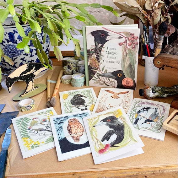 Greeting Card - Pied Currawong "I am a Magpie" Collection
