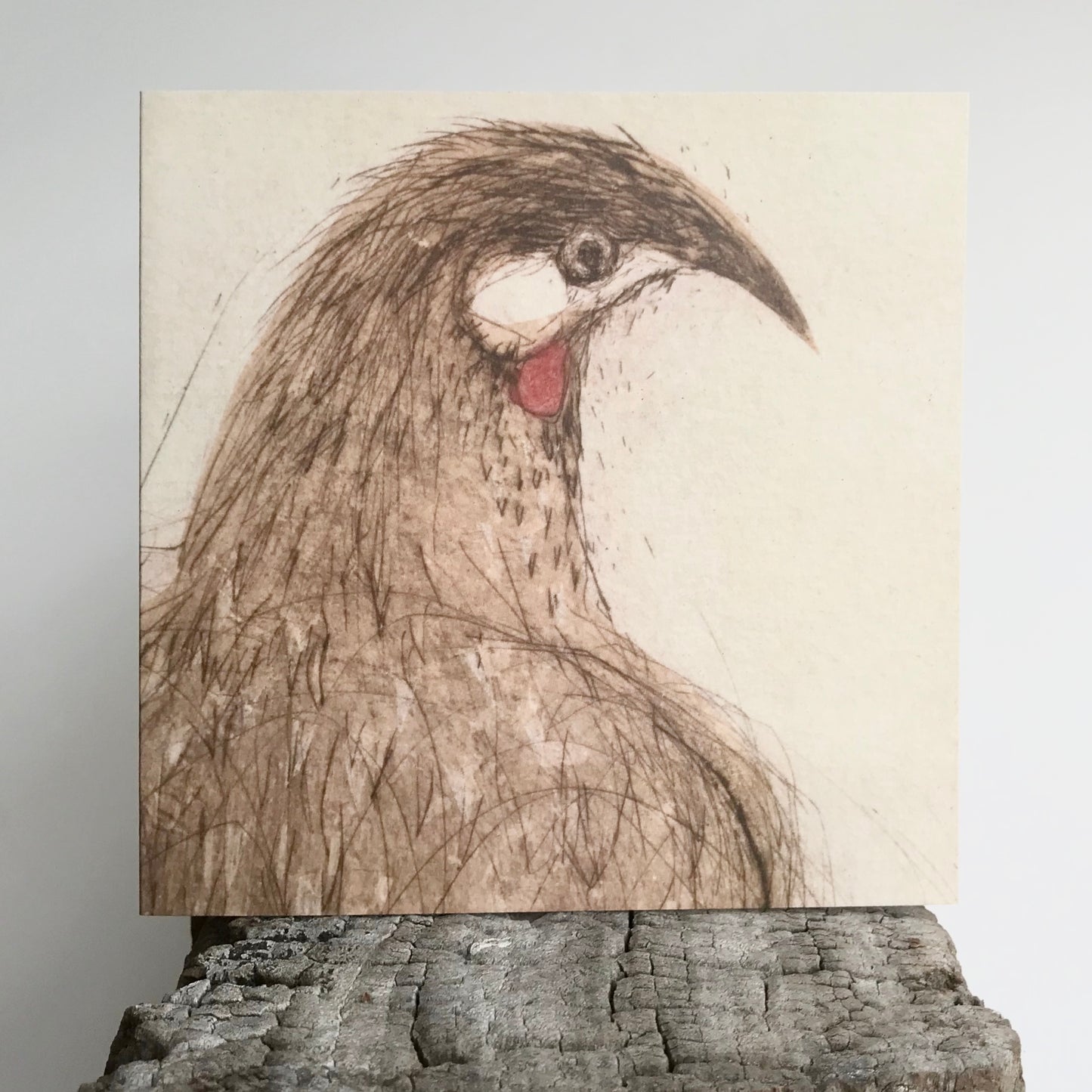 Greeting Card - Red Wattlebird In The Buddleja