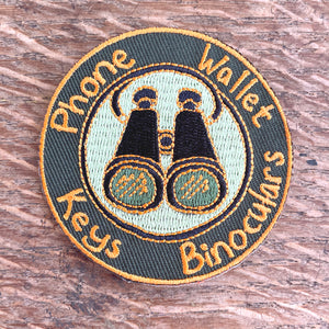 Phone, Wallet, Keys, Binoculars - Embroidered Patch