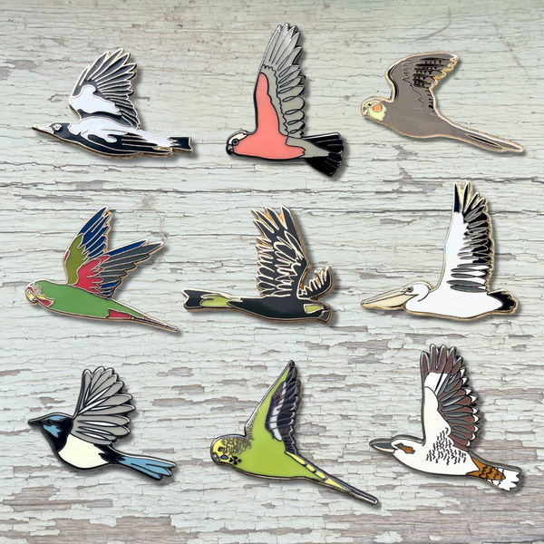 QUICKORDER Pins - 27 Birds in Flight (9 x 3)