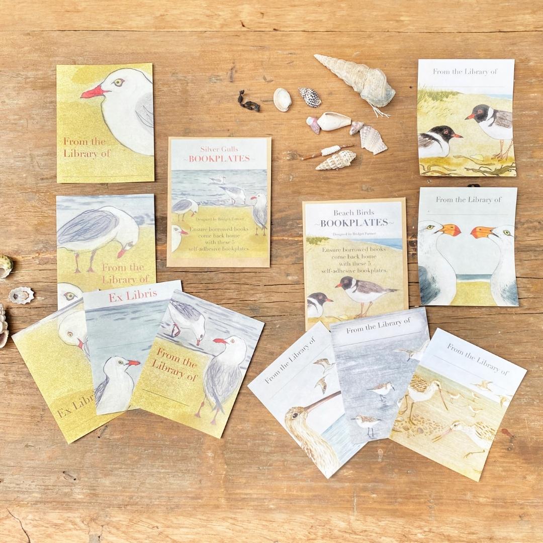 Bookplates - Silver Gulls- Set of 5