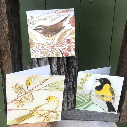 Greeting Card - White-plumed Honeyeaters "The Bush Birds" Collection