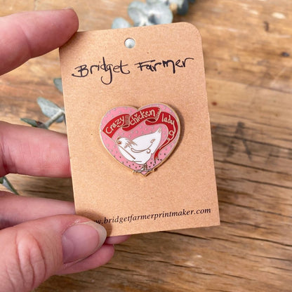 Crazy Chicken Lady - Enamel Pin