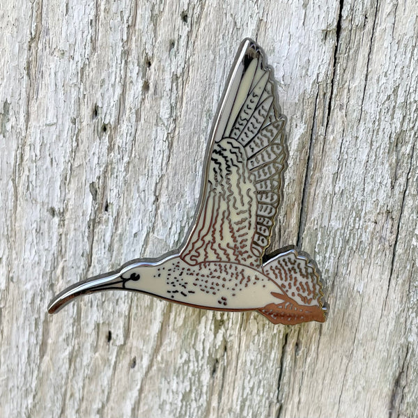 Eastern Curlew In Flight Enamel Pin