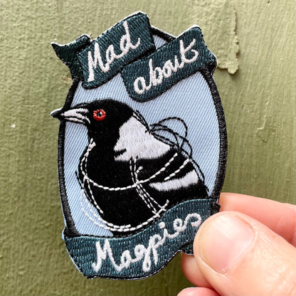Mad About Magpies Embroidered Patch