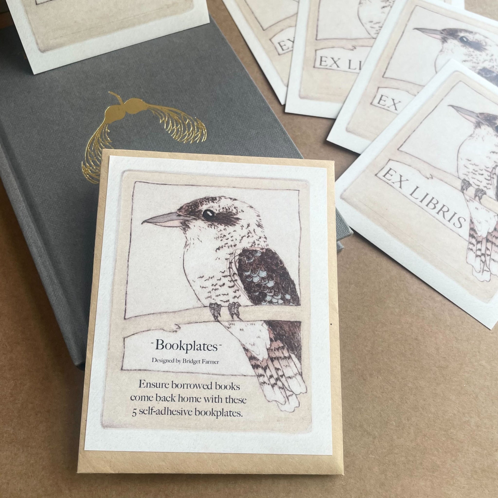 Bookplates - Kookaburra - 5 plates