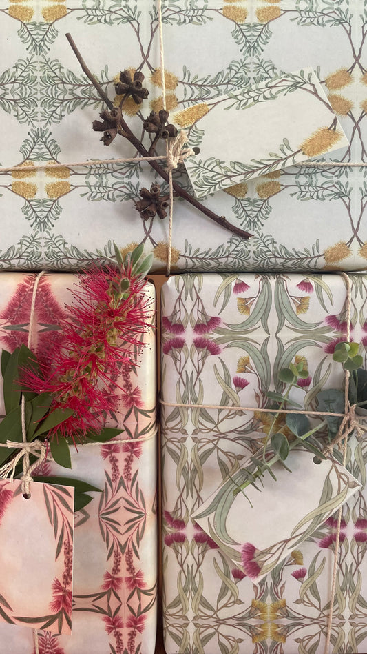QUICK ORDER Botanical Wrapping Paper - 12 sheets (3 x 4 designs)