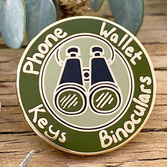 Phone, Wallet, Keys, Binoculars - Enamel Pin