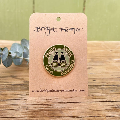 Phone, Wallet, Keys, Binoculars - Enamel Pin