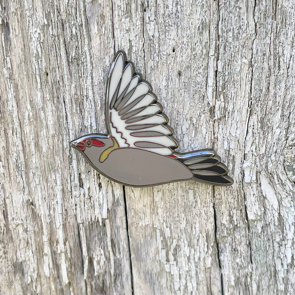 Red-browed Finch In Flight Enamel Pin