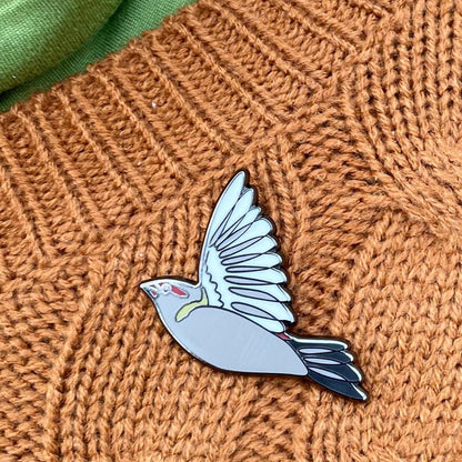 Red-browed Finch In Flight Enamel Pin