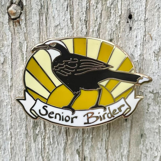 Senior Birder Enamel Pin