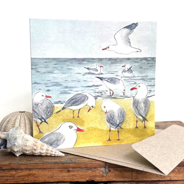 QUICKORDER SET -  18 x Beach Bird Greeting Cards CELLO SLEEVES (3 x 6 designs)