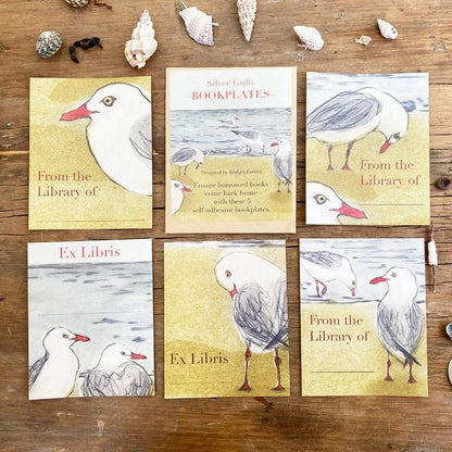 Bookplates - Silver Gulls- Set of 5