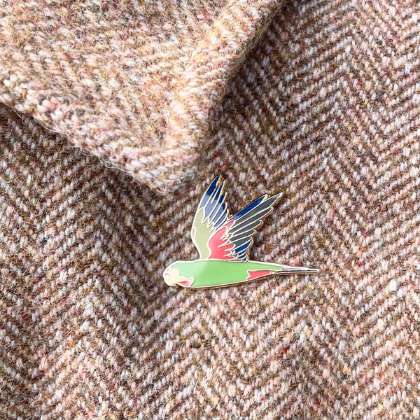 Swift Parrot In Flight - Enamel Pin