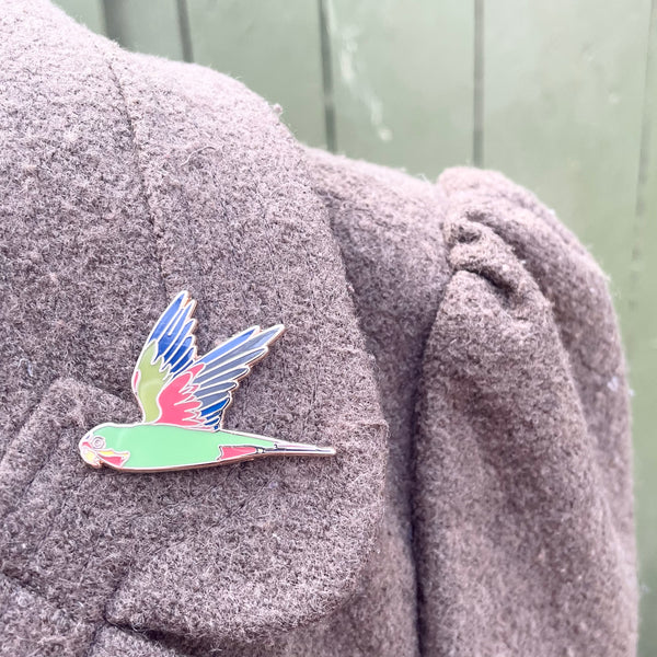 Swift Parrot In Flight - Enamel Pin