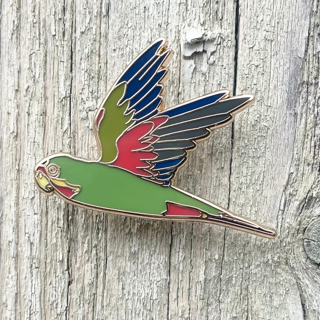 Swift Parrot In Flight - Enamel Pin