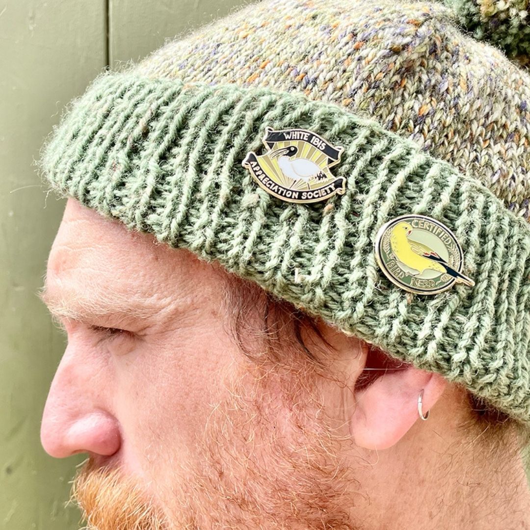 White Ibis Appreciation Society Enamel Pin