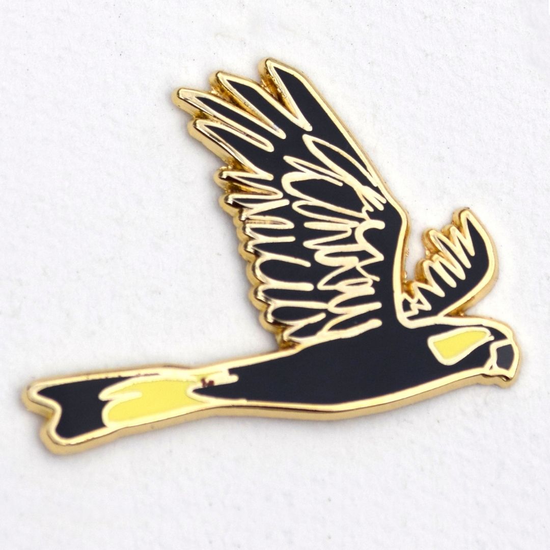 Yellow-tailed Cockatoo in Flight - Enamel Pin