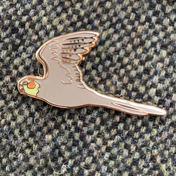 Cockatiel In Flight Enamel Pin