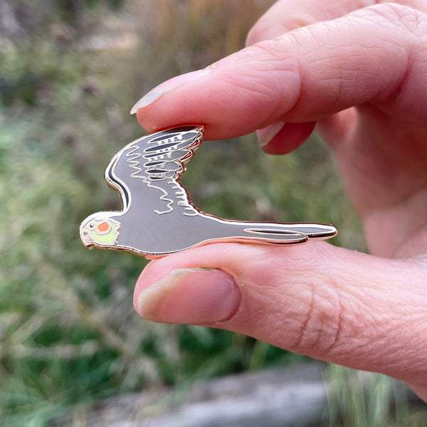 Cockatiel In Flight Enamel Pin