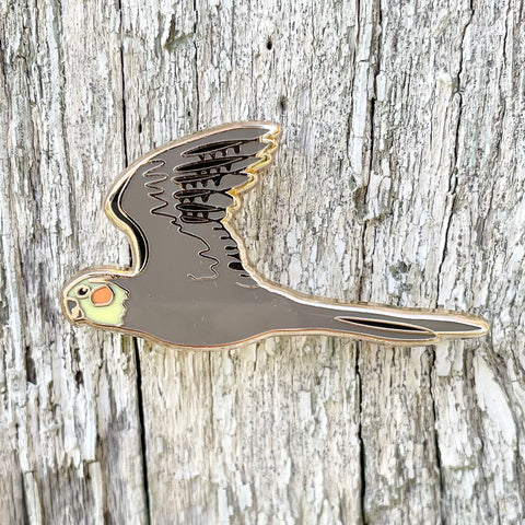 Cockatiel In Flight Enamel Pin