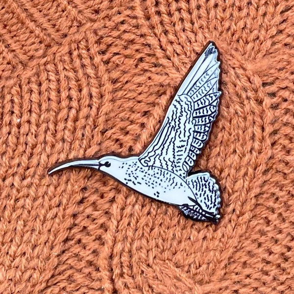 Eastern Curlew In Flight Enamel Pin