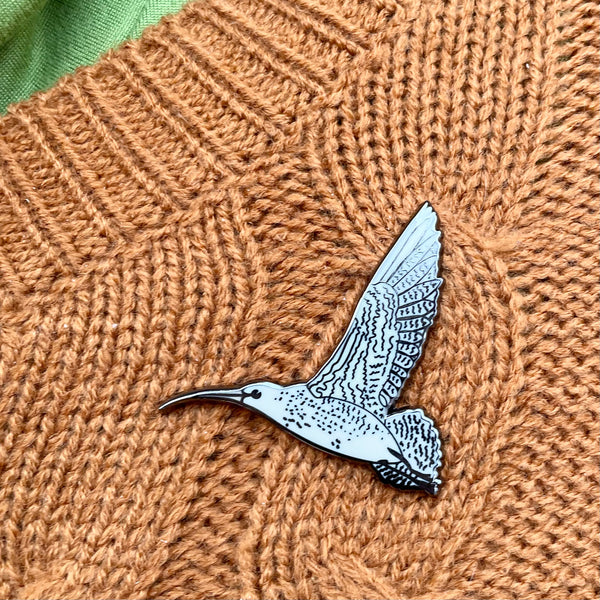 Eastern Curlew In Flight Enamel Pin