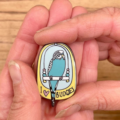 I Love Budgies Enamel Pin