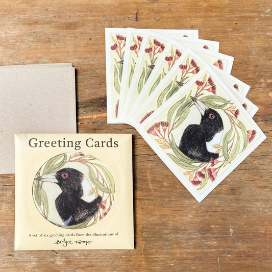 Christmas Card Set - Merry Magpie (6 cards)