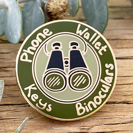Phone, Wallet, Keys, Binoculars - Enamel Pin