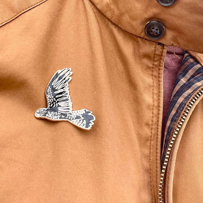 Red-tailed Black Cockatoo in Flight Enamel Pin