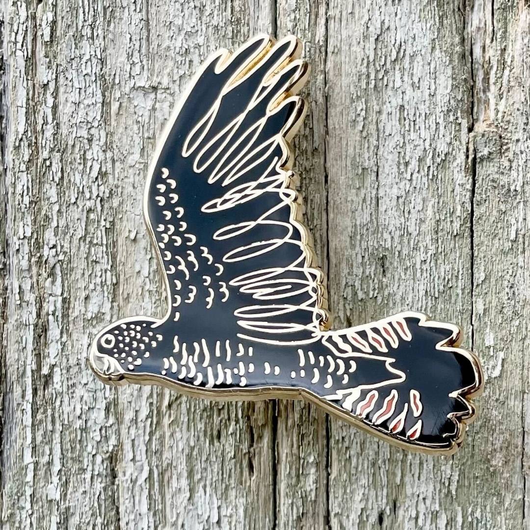 Red-tailed Black Cockatoo in Flight Enamel Pin
