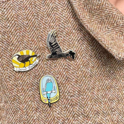 Senior Birder Enamel Pin