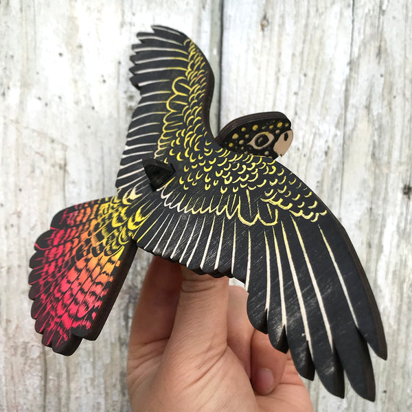 QUICKORDER SET -  12 x Wooden Bird Mobiles MAGPIE, FEMALE & MALE RED-TAILED BLACK COCKATOO, MALE FAIRYWREN (3 x 4 most popular designs)